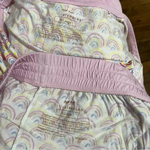 Little Sleepies Pastel Rainbows Womens Pajama Set Size XL - Picture 6 of 6